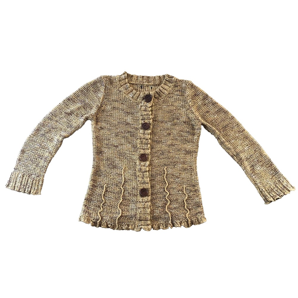 BCBG Maxazria Cardigan Chunky Knit Sweater Womens Button Up Y2K Boho Cottagecore